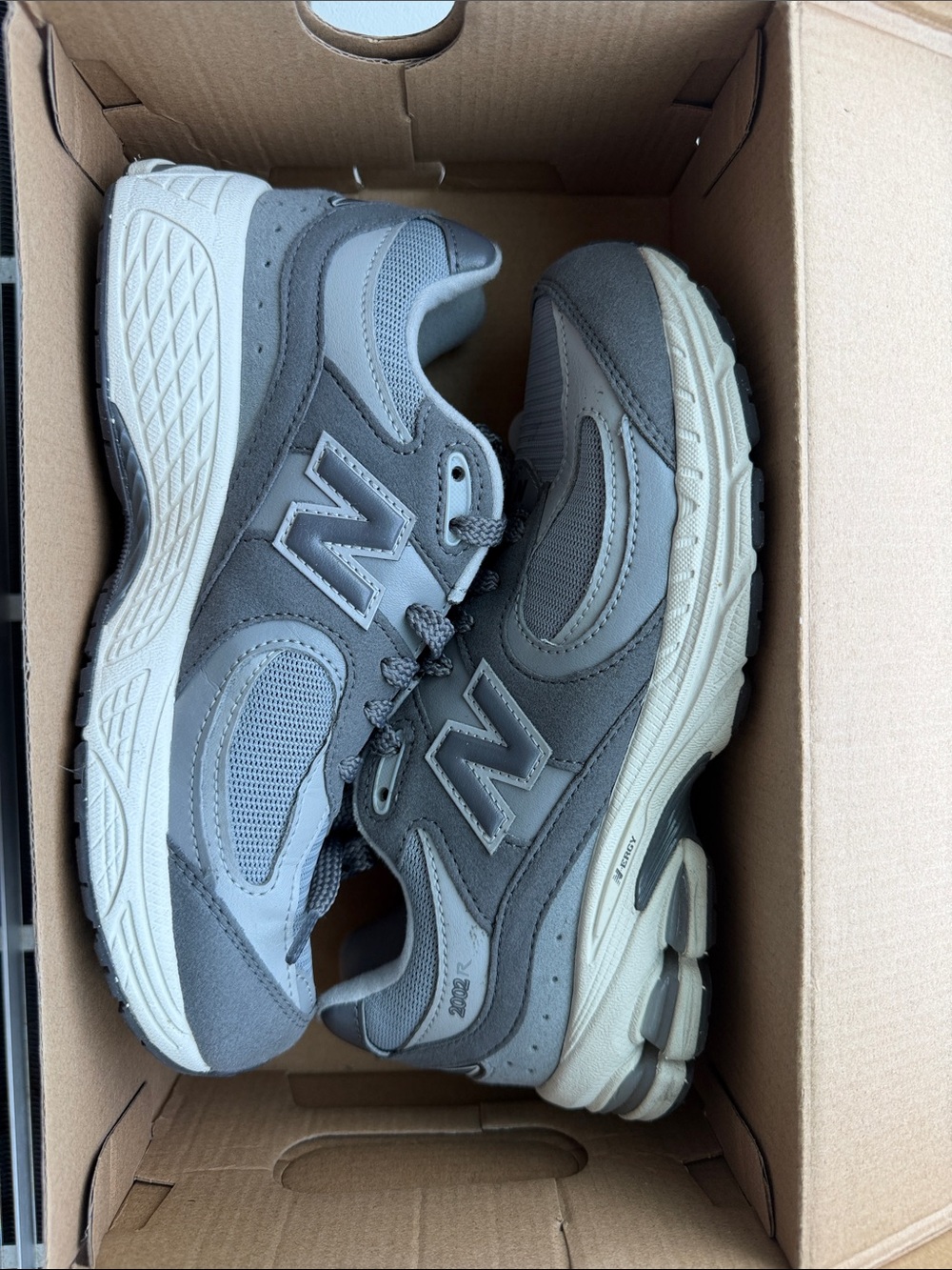 New Balance Kids Gray Suede & Mesh Sneakers
